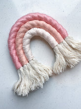 Load image into Gallery viewer, Pink/Coral/Light Pink Macrame Rainbow
